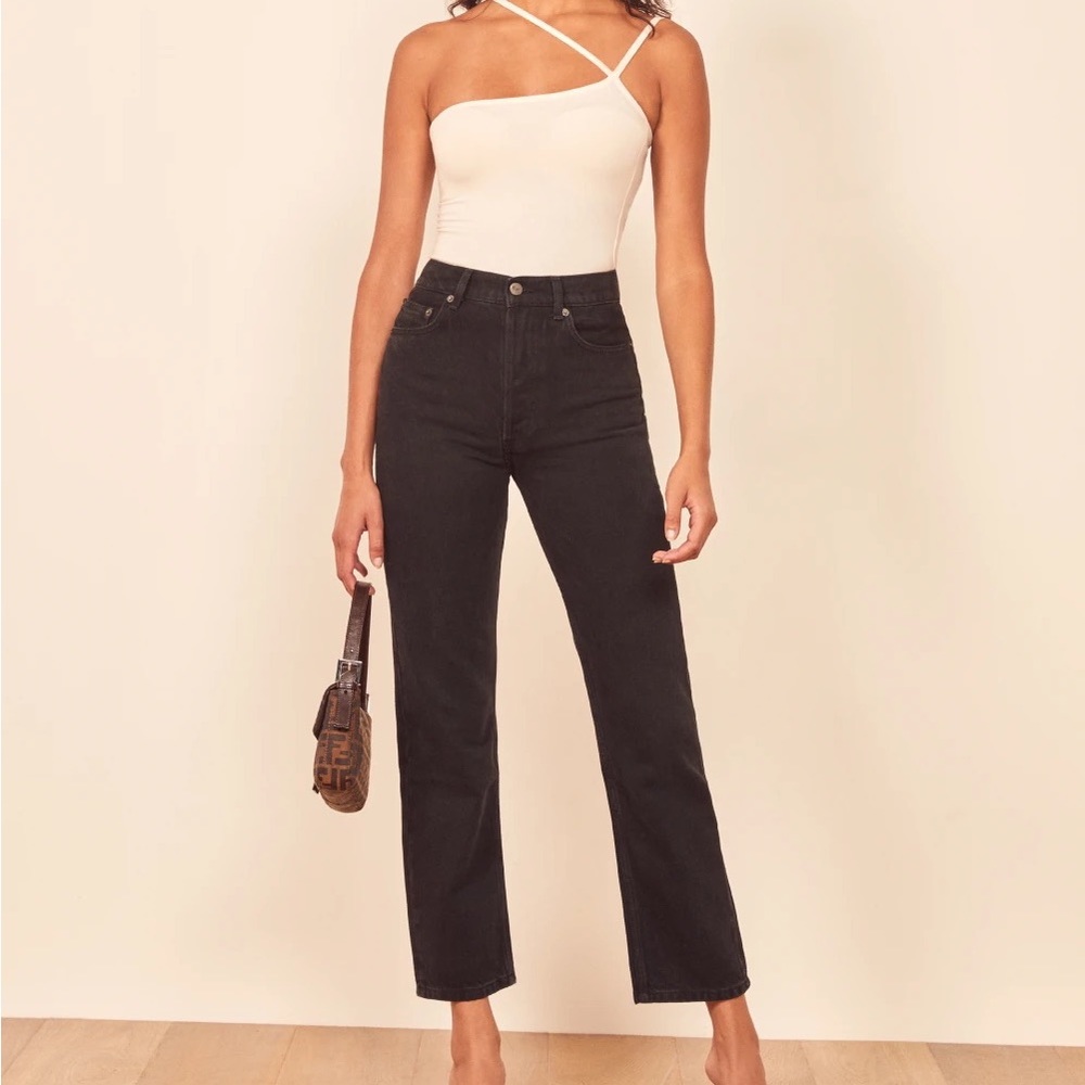 Black Reformation Cynthia High Rise Straight Jeans sz 28